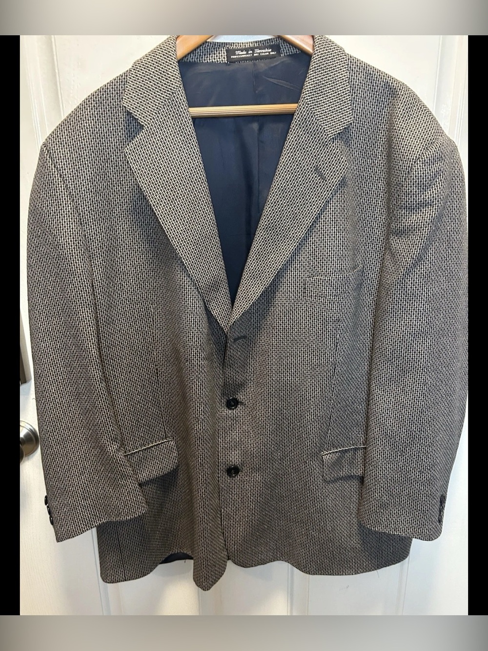 Franco Uomo Sport Coat Blazer Men's 48 L Silk Wool Blend Gray Patterned Slovakia
